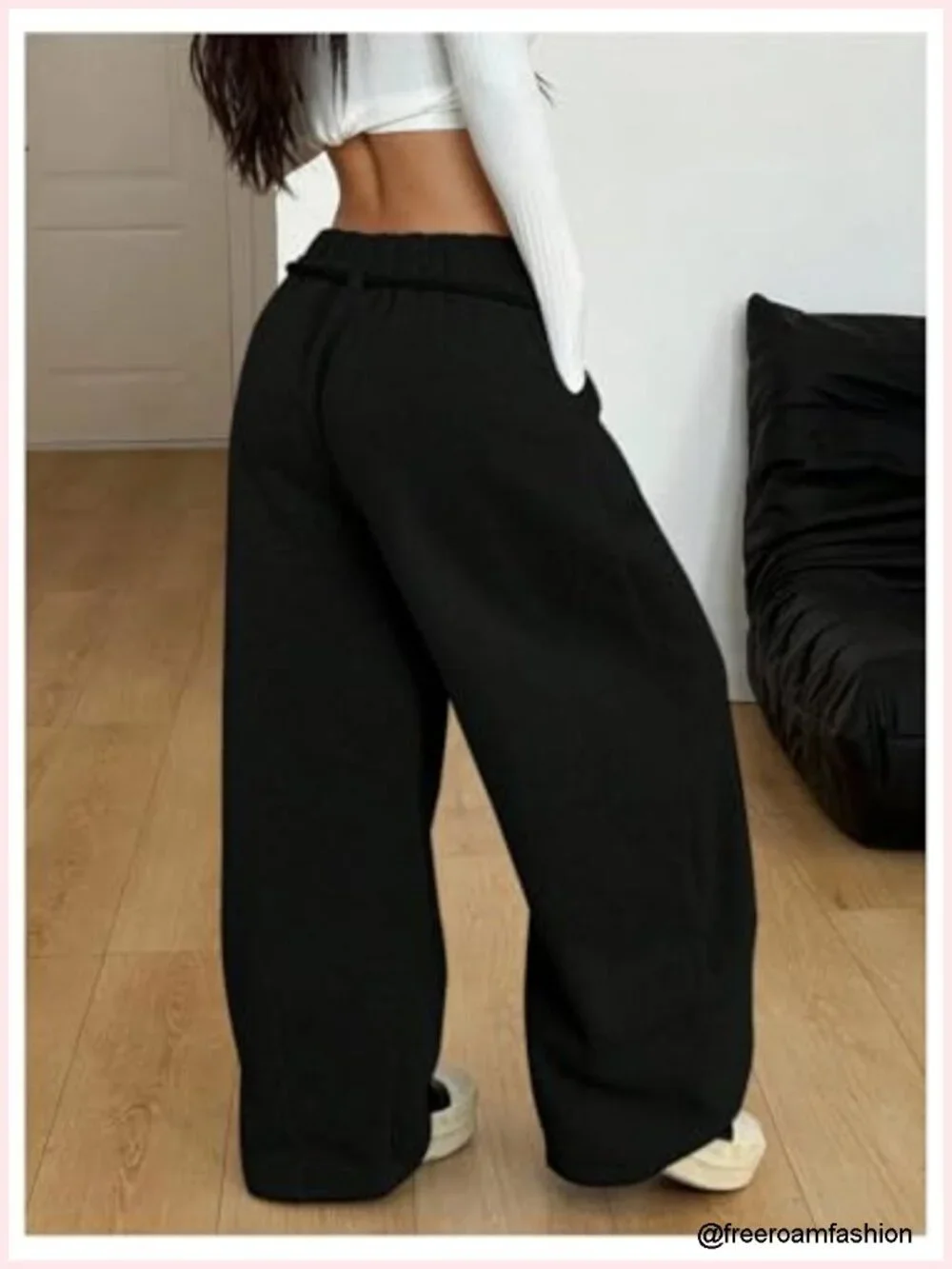 Wide Leg Barrel Sweatpants Athletic Baggy with Pockets
